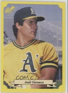 1987 Classic Travel Update Jose Canseco [Yellow Back] #125 card