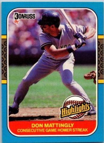 1987 Donruss Highlights Don Mattingly #17 card