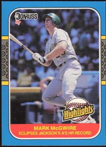1987 Donruss Highlights Mark McGwire #46 card
