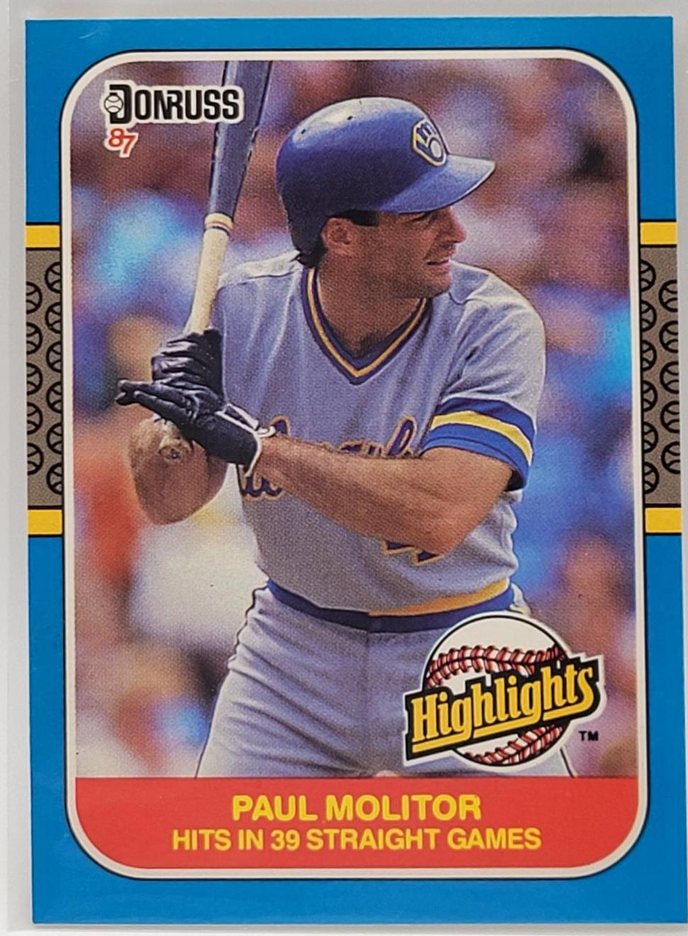 1987 Donruss Highlights Paul Molitor #29 card