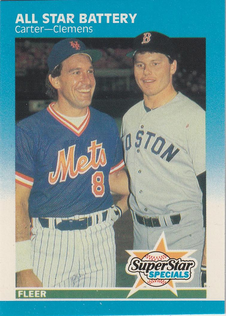 1987 Fleer Glossy All Star Battery [G. Carter, R. Clemens] #634 card