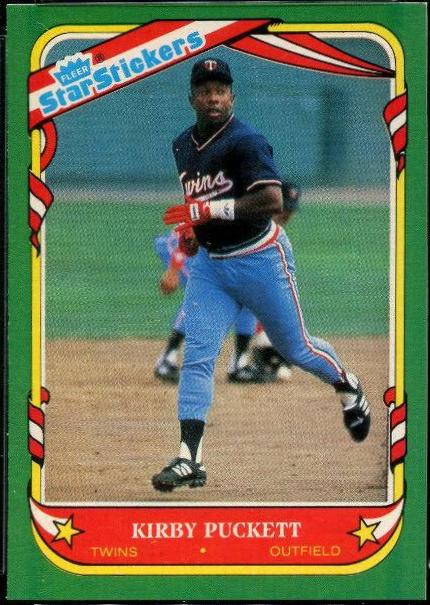 1987 Fleer Star Stickers Kirby Puckett #92 card