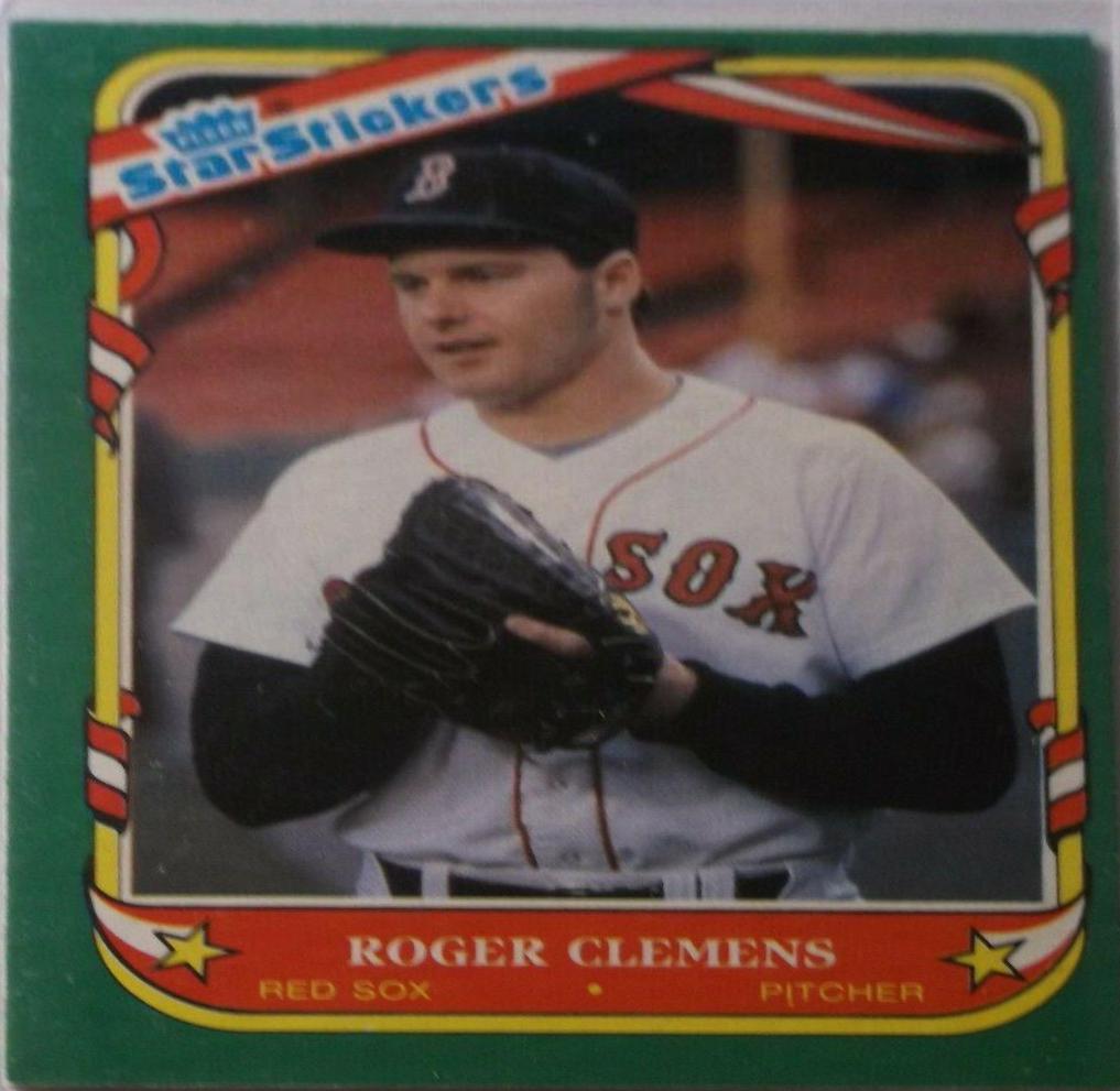 1987 Fleer Star Stickers Roger Clemens #24 card
