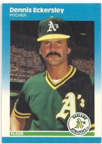1987 Fleer Update Glossy Dennis Eckersley #U-30 card