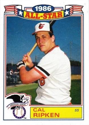 1987 Topps All Star 22 Cal Ripken Jr. #16 card