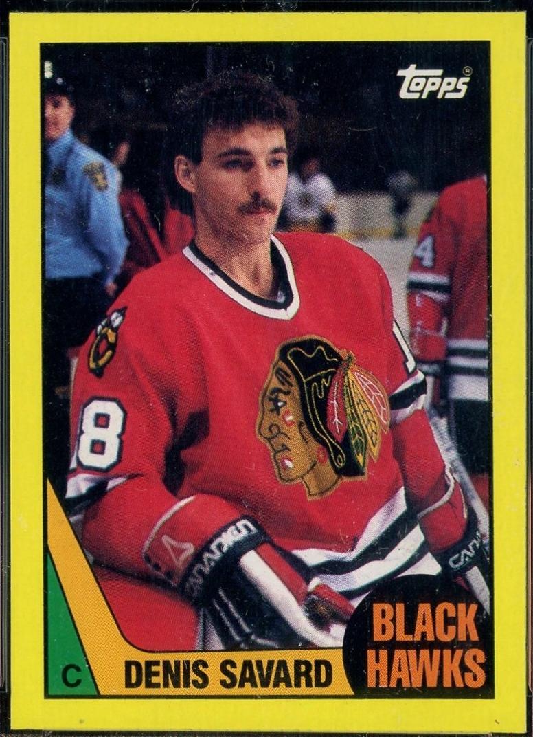 1987 Topps Box Bottoms Hand Cut Denis Savard #N card