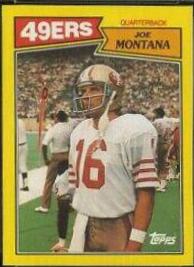 1987 Topps Box Bottoms Hand Cut Joe Montana #H card
