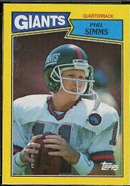 1987 Topps Box Bottoms Hand Cut Phil Simms #L card