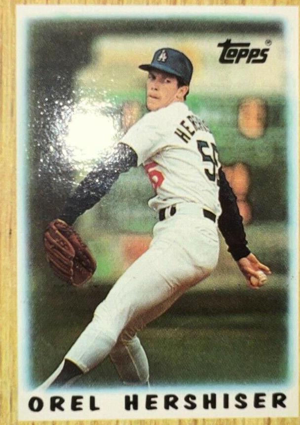 1987 Topps Mini League Leaders Orel Hershiser #14 card