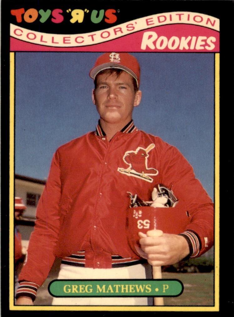 1987 Topps Toys R US Rookies Greg Mathews #20 card