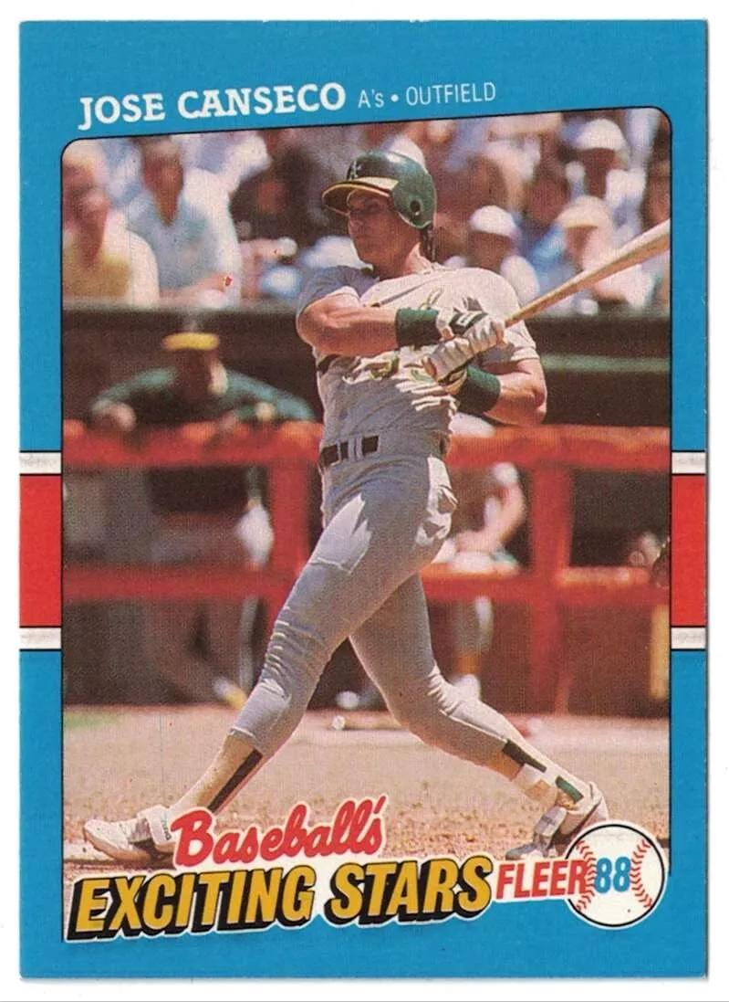 1988 Fleer Exciting Stars Jose canseco #7 card