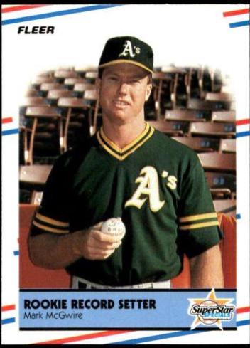 1988 Fleer Glossy Mark McGwire [Rookie Record Setter] #629 card