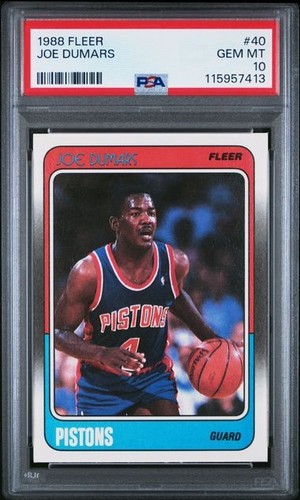 1988 Fleer Joe Dumars #40 card