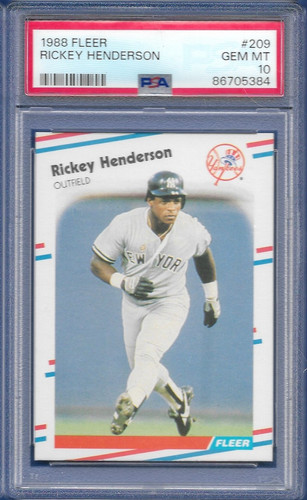 1988 Fleer Rickey Henderson #209 card