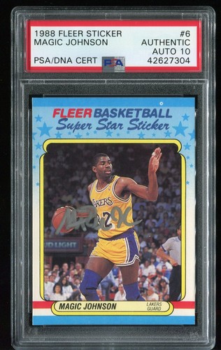 1988 Fleer Sticker Magic Johnson #6 card