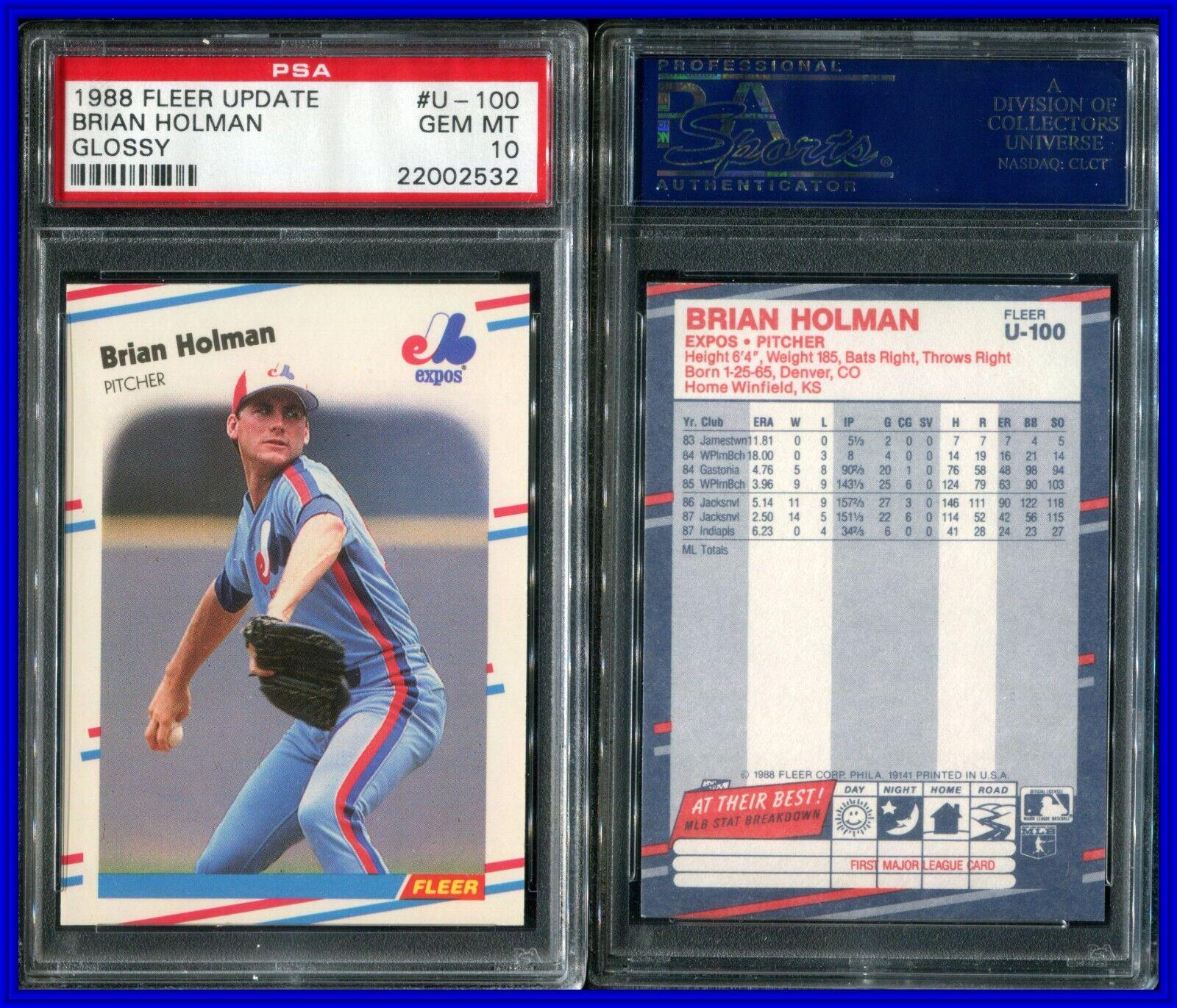 1988 Fleer Update Glossy Brian Holman #U-100 card