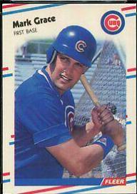 1988 Fleer Update Glossy Mark Grace #U-77 card