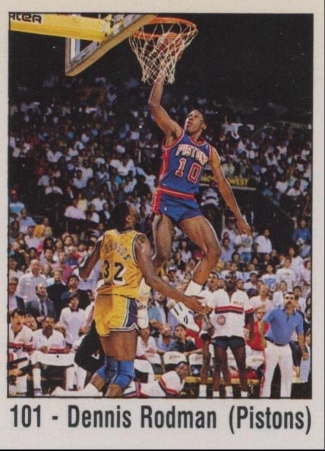 1988 Panini Spanish Sticker Dennis Rodman #101 card