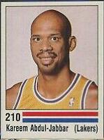 1988 Panini Spanish Sticker Kareem Abdul Jabbar #210 card