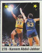 1988 Panini Spanish Sticker Kareem Abdul Jabbar #278 card