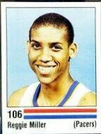1988 Panini Spanish Sticker Reggie Miller #106 card