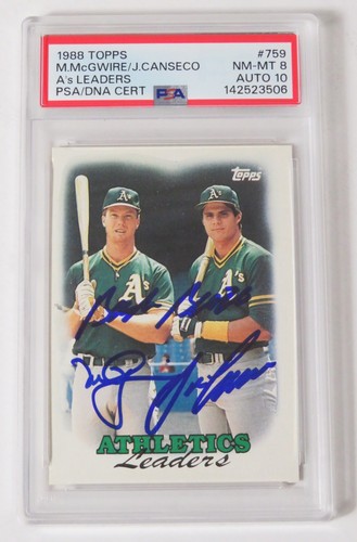 1988 Topps A's Leaders: McGwire, Canseco #759 card