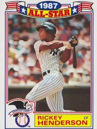 1988 Topps All Star Glossy Set of 22 Rickey Henderson #7 card