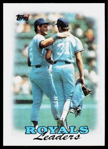1988 Topps Royals Leaders: Brett, Saberhagen #141 card