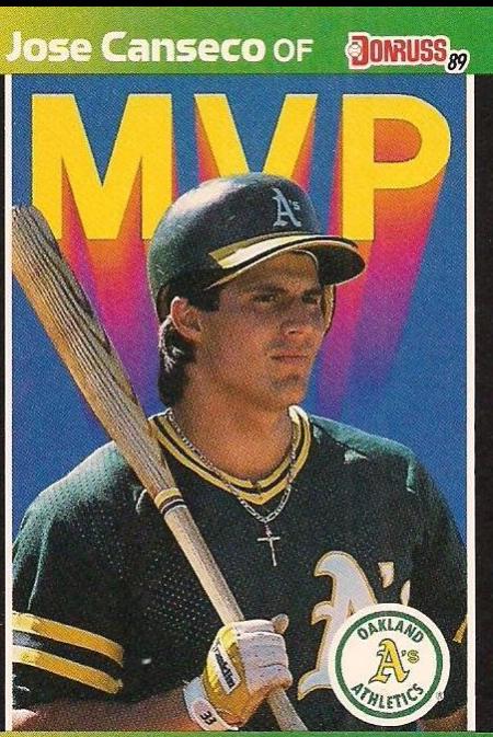 1989 Donruss MVP Jose Canseco #BC-5 card