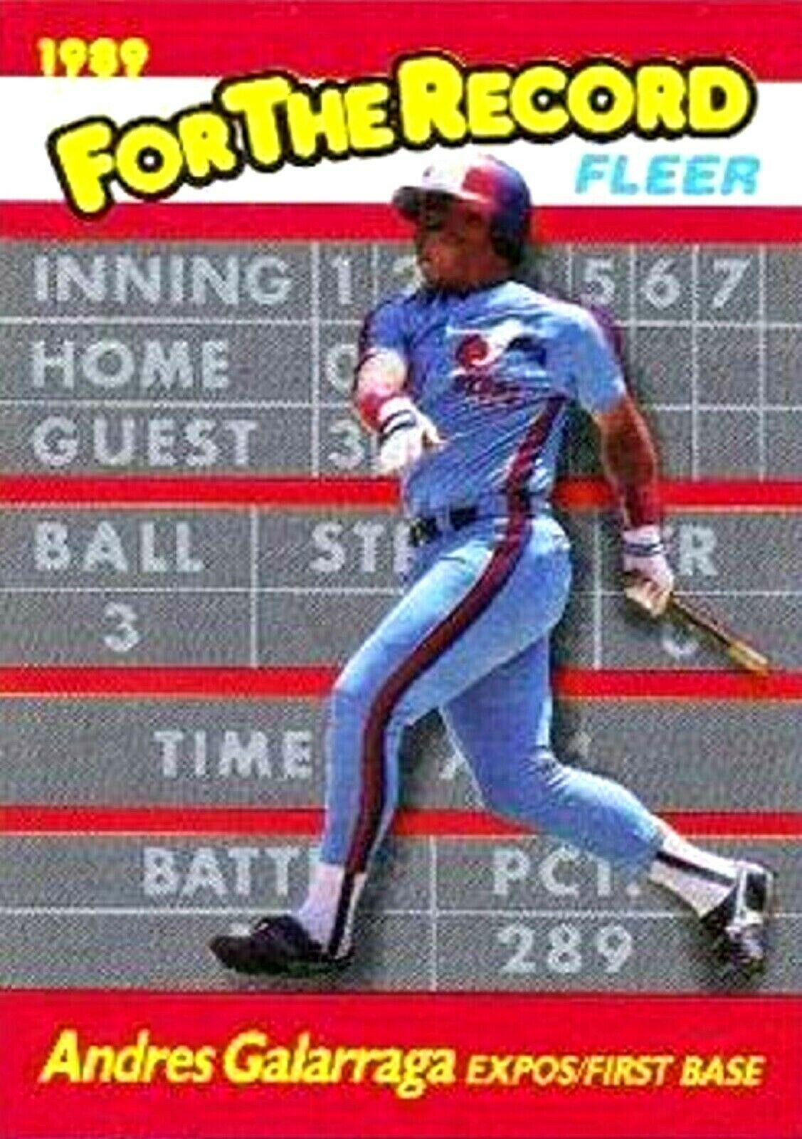 1989 Fleer for the Record Andres Galarraga #3 card