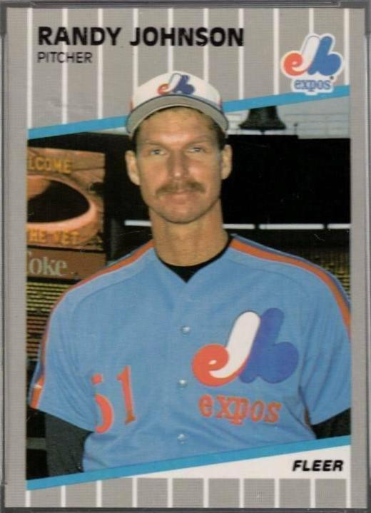 1989 Fleer Glossy Randy Johnson [Ad Completely Blacked Out] #381 card