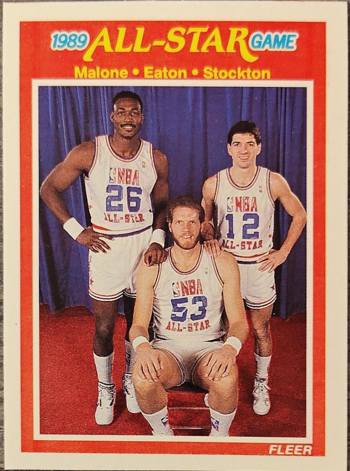 1989 Fleer Karl Malone / Mark Eaton / John Stockton #163 card