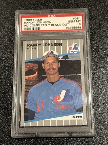 1989 Fleer Randy Johnson [Ad Blacked Out] #381 card