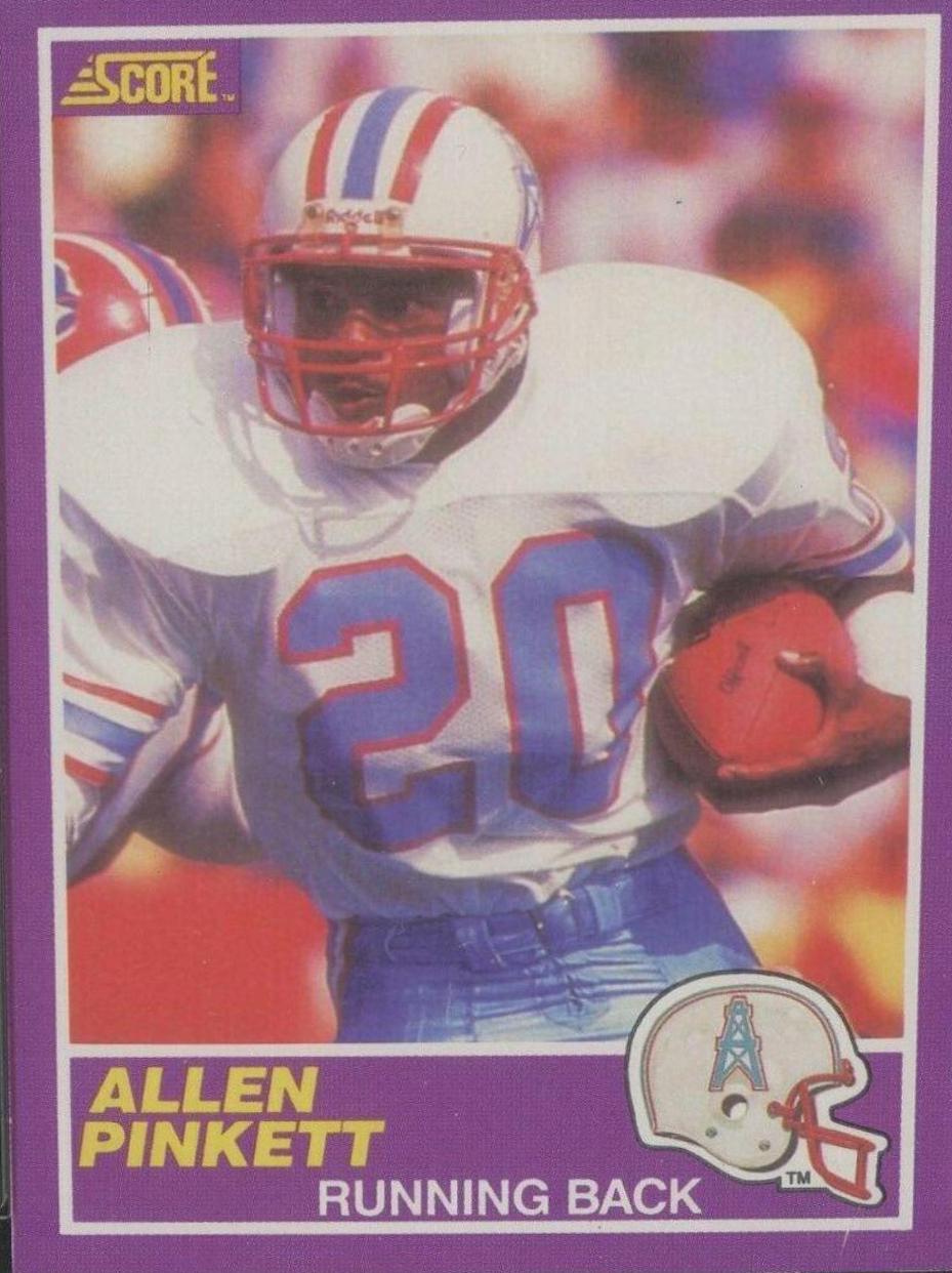 1989 Panini Score Supplemental Allen Pinkett #332S card