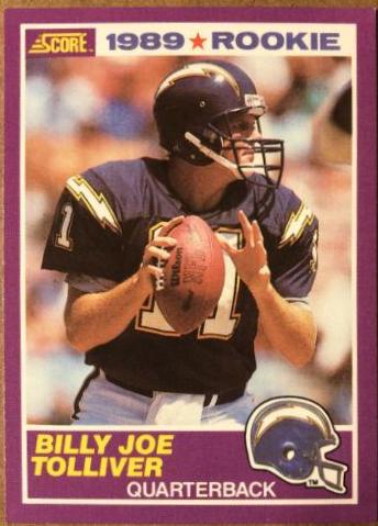 1989 Panini Score Supplemental Billy Joe Tolliver #436S card