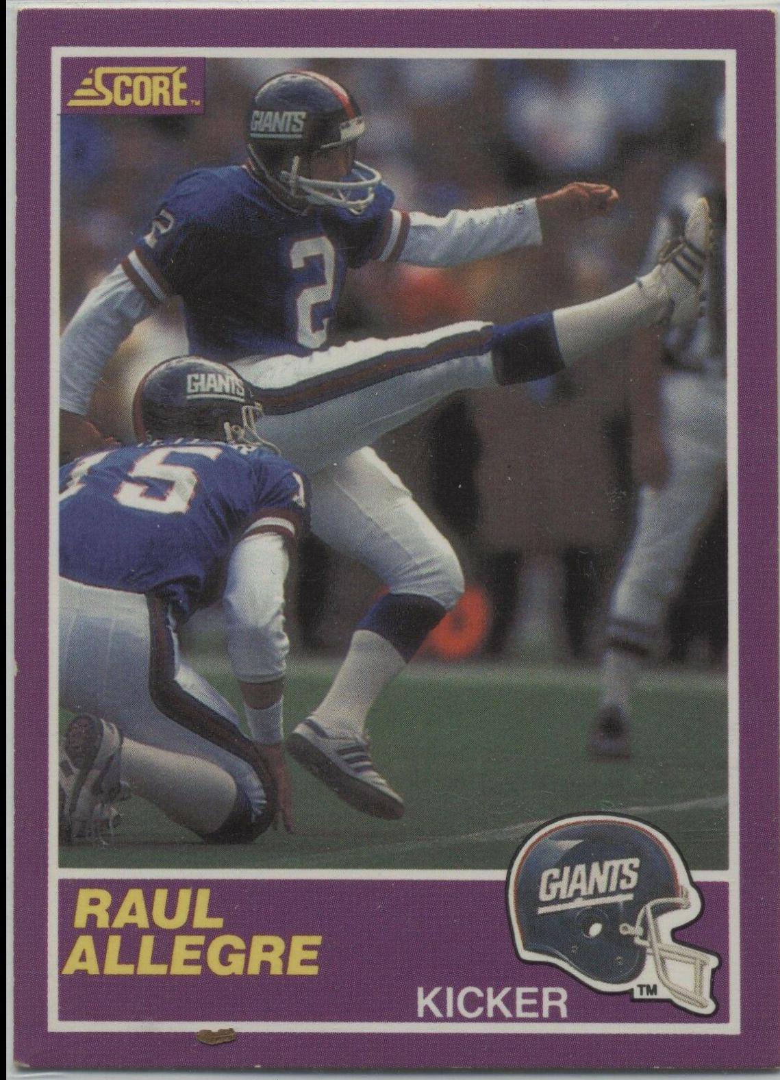 1989 Panini Score Supplemental Raul Allegre #338S card