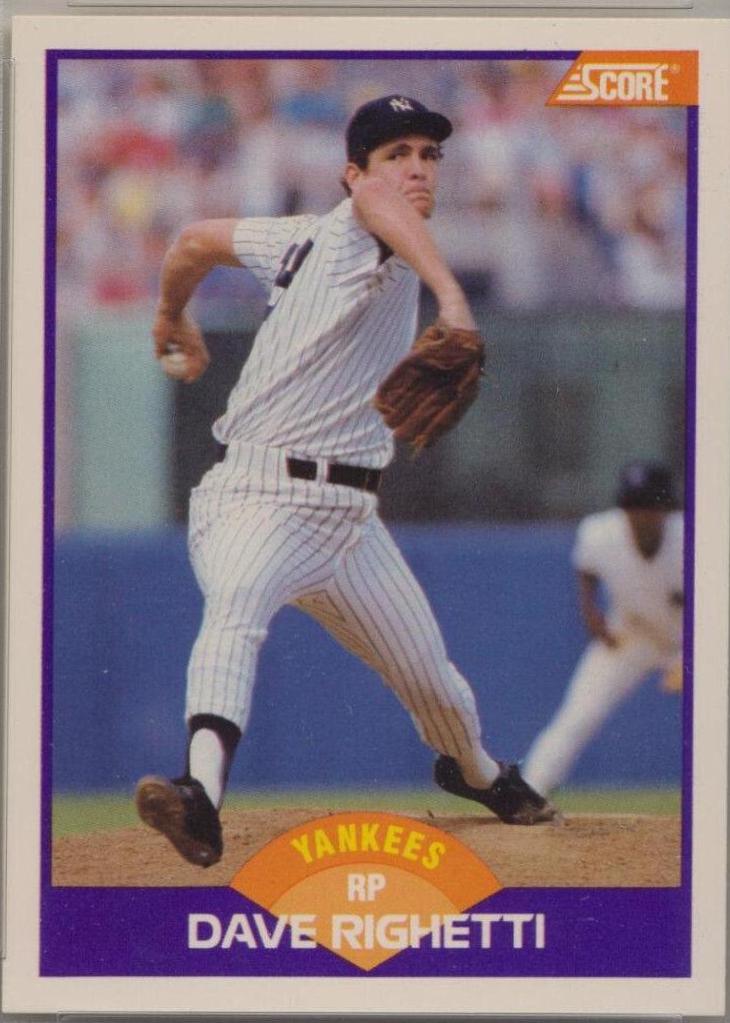 1989 Score Dave Righetti #225 card