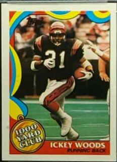 1989 Topps 1000 Yard Club Ickey Woods #19 card