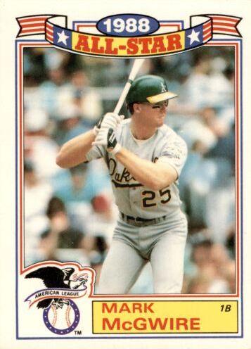 1989 Topps All Star Glossy Set of 22 Mark McGwire #2 card