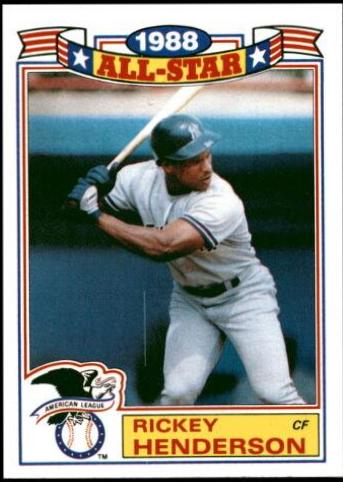 1989 Topps All Star Glossy Set of 22 Ricky Henderson #7 card
