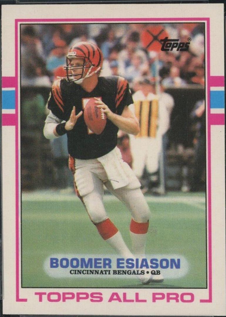1989 Topps American/UK Boomer Esiason #32 card
