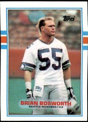 1989 Topps American/UK Brian Bosworth #13 card