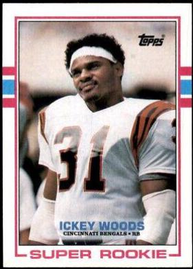 1989 Topps American/UK Ickey Woods #10 card