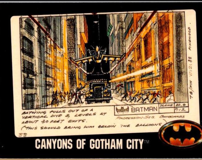 1989 Topps Batman Bonus Canyons of Gotham City #C card