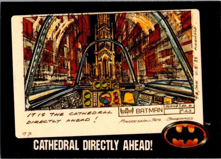 1989 Topps Batman Bonus Cathedral Directly Ahead #K card