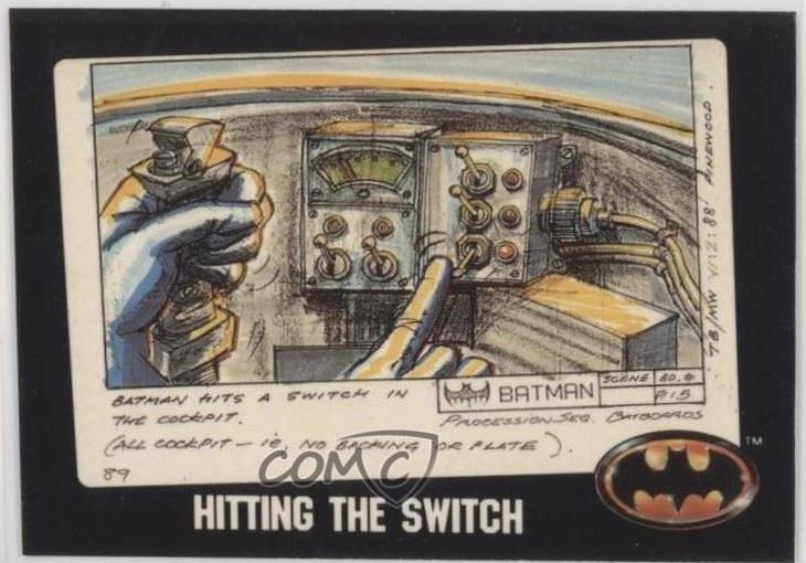 1989 Topps Batman Bonus Hitting the Switch #F card