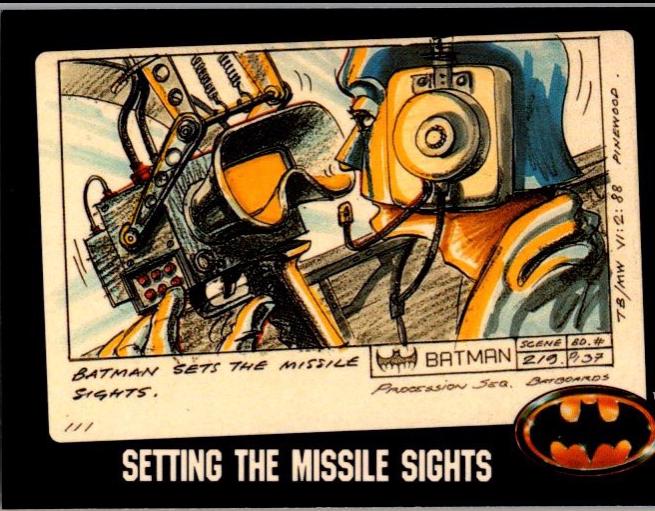 1989 Topps Batman Bonus Setting the Missile Sights #E card