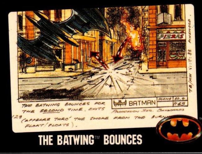 1989 Topps Batman Bonus The Batwing Bounces #J card
