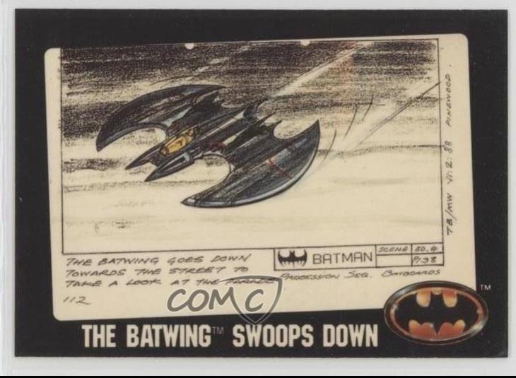1989 Topps Batman Bonus The Batwing Swoops Down #B card