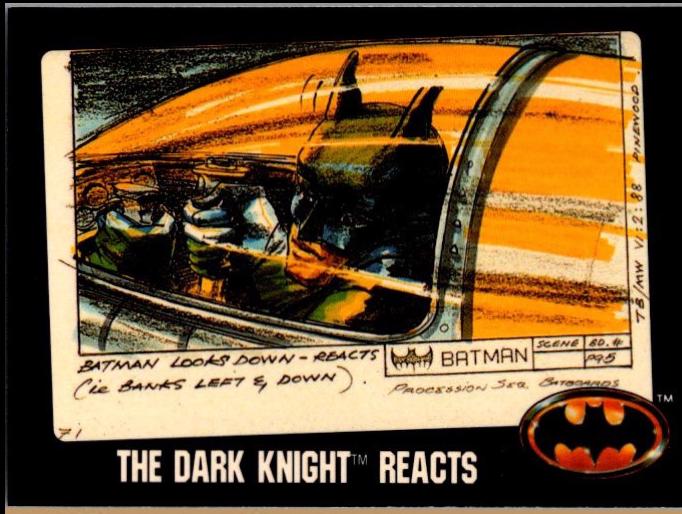 1989 Topps Batman Bonus The Dark Knight Reacts #I card